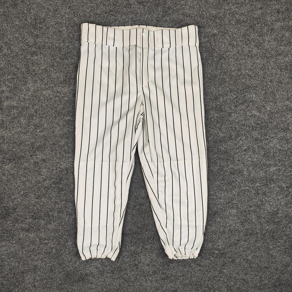 EAGLE USA Baseball Pants Boys XL 18-20 White Pinstripe Elastic Cuff Jogger